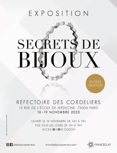 Les bagues Fusion et Line dans l'exposition Secrets de bijoux à Paris