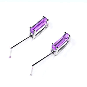 EVER EARRINGS amethyst in 18k white gold