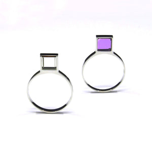 COLORE GREEN RING prasiolite in 18 K white gold