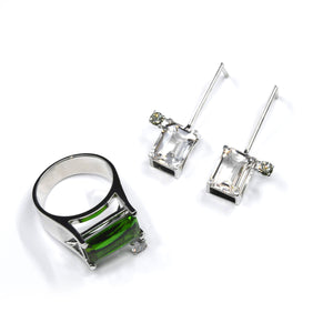 BOUCLES D'OREILLES VIRGULE, morganites et diamants sur or blanc 18 carats