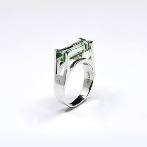 FOREVER RING, prasiolite in 18 K white gold 