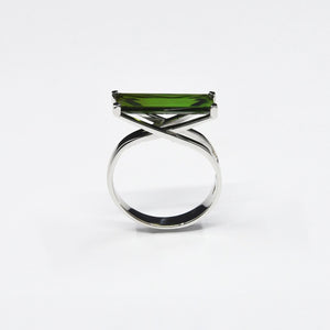 INVISIBLE RING, tourmaline in 18 K white gold